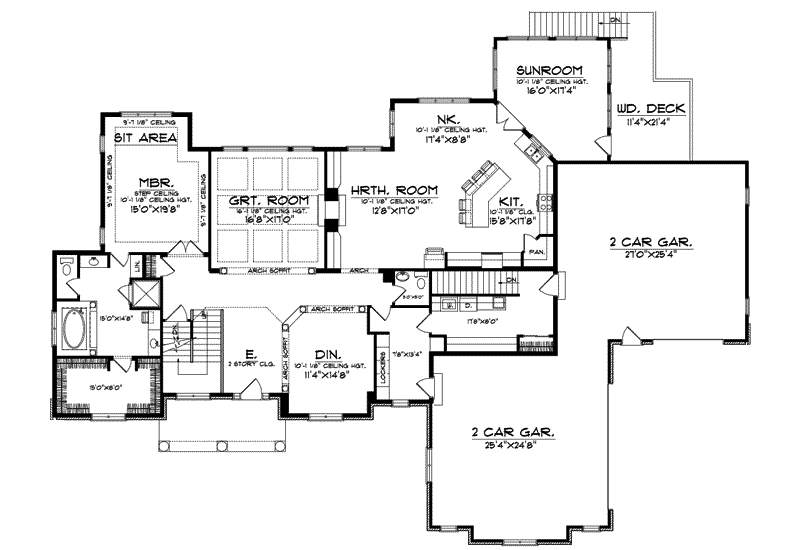 Southern House Plan First Floor - Roberto Traditional Home 051S-0093 - Shop House Plans and More