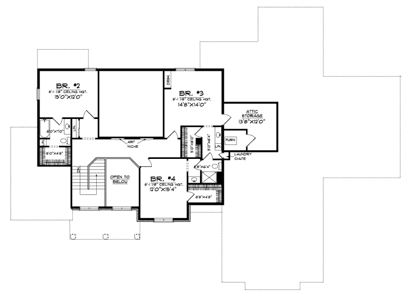 Southern House Plan Second Floor - Roberto Traditional Home 051S-0093 - Shop House Plans and More