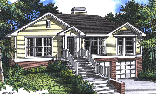 Sundale Split-Level Home Plan 052D-0008 | House Plans and More