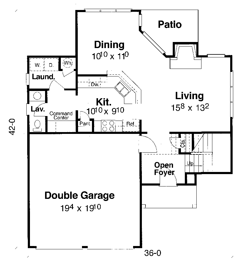 Shingle Home Plan First Floor 052D-0021
