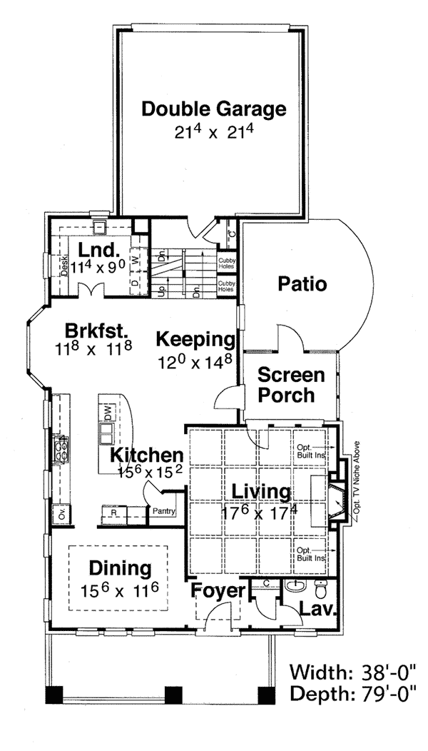 Craftsman Home Plan First Floor 052D-0121