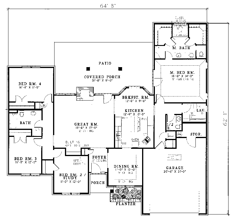 Chelmsford Trail Ranch Home Plan 055D-0030 - Search House Plans and More