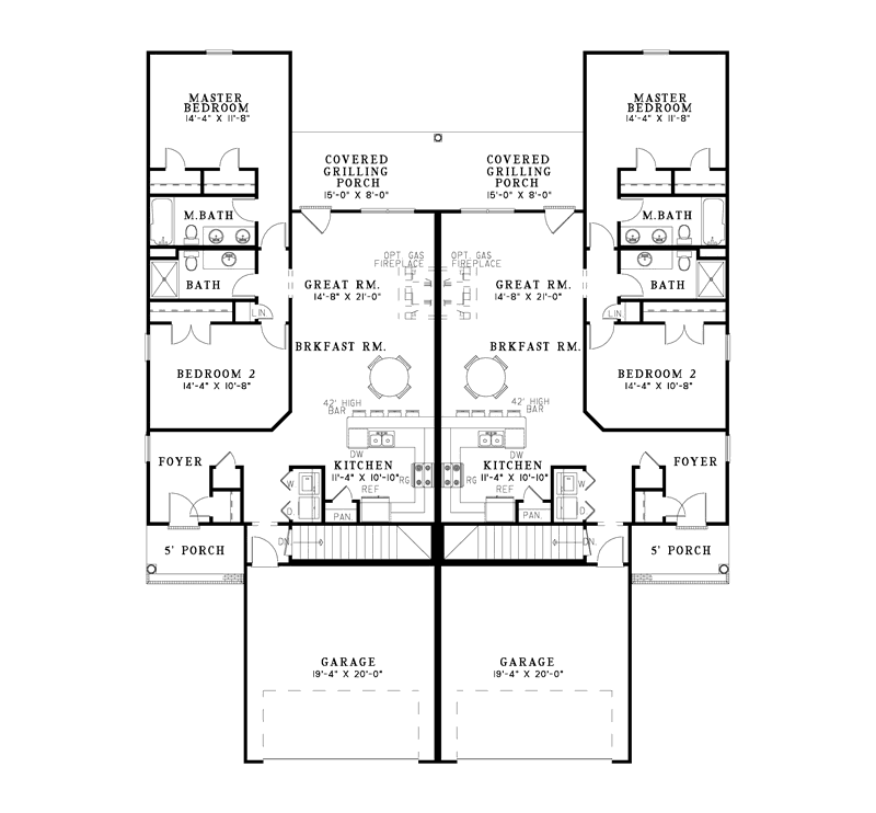 Delonta Ranch Style Duplex Plan 055D-0078 - Search House Plans and More