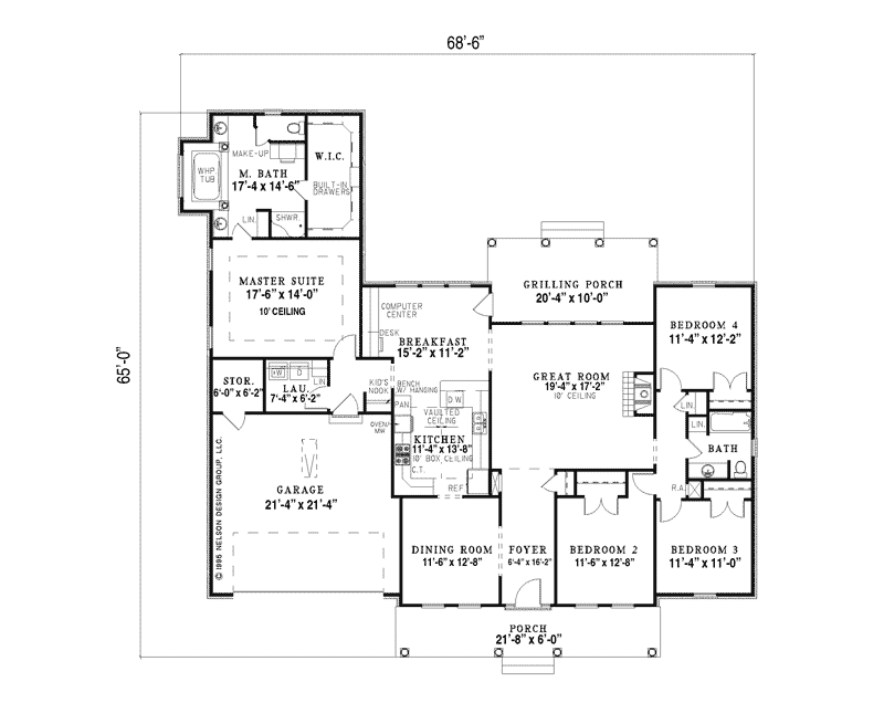 Southerland Colonial Ranch Home Plan 055D-0189 - Shop House Plans and More