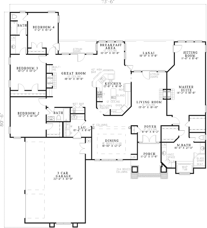 Wellington Manor Sunbelt Home Plan 055D-0199 - Shop House Plans and More