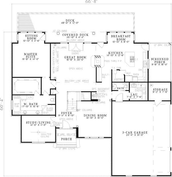 Contemporary Home Plan First Floor 055D-0202