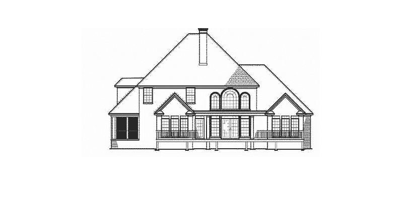 European House Plan Rear Elevation - Denbeigh Traditional Home 055D-0202 | House Plans and More