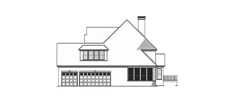 European House Plan Right Elevation - Denbeigh Traditional Home 055D-0202 | House Plans and More