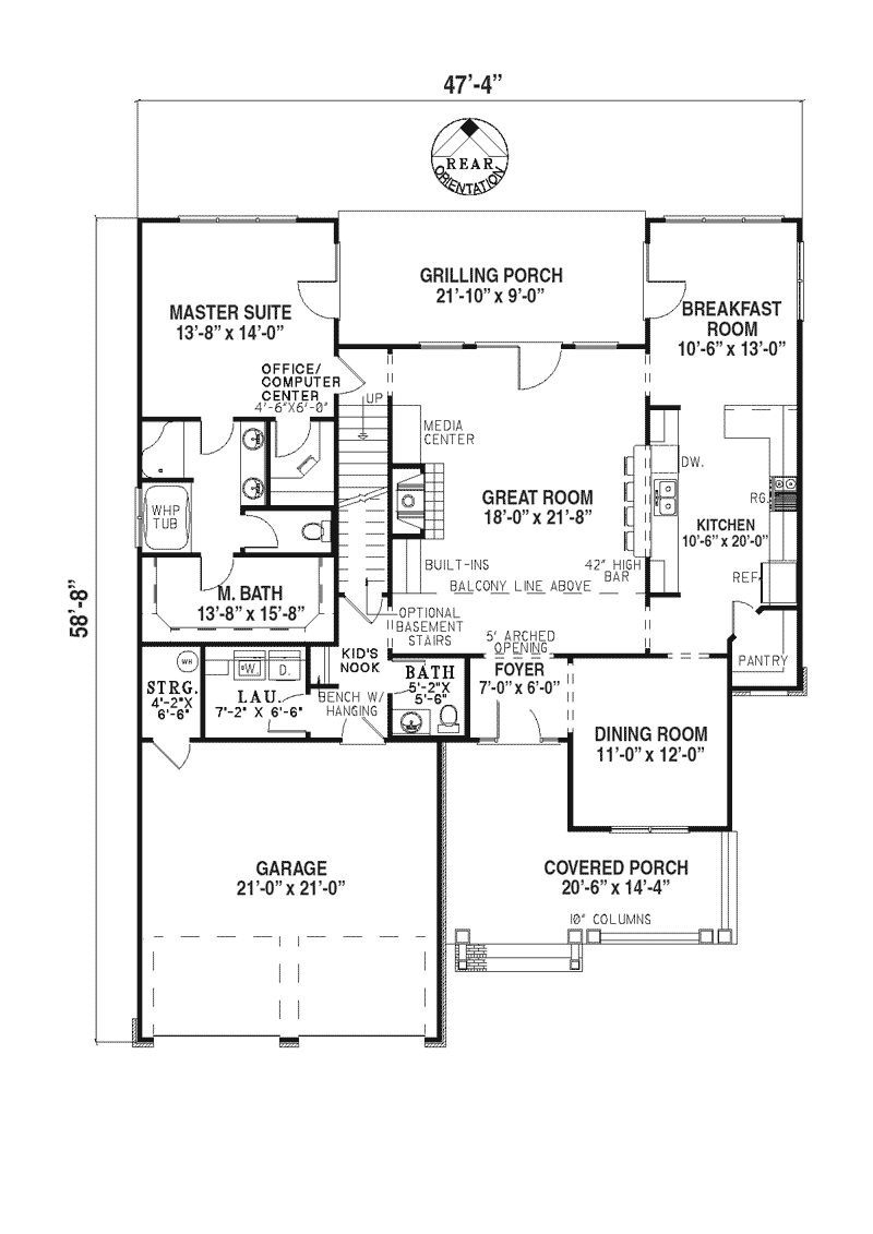 Contemporary Home Plan First Floor 055D-0215