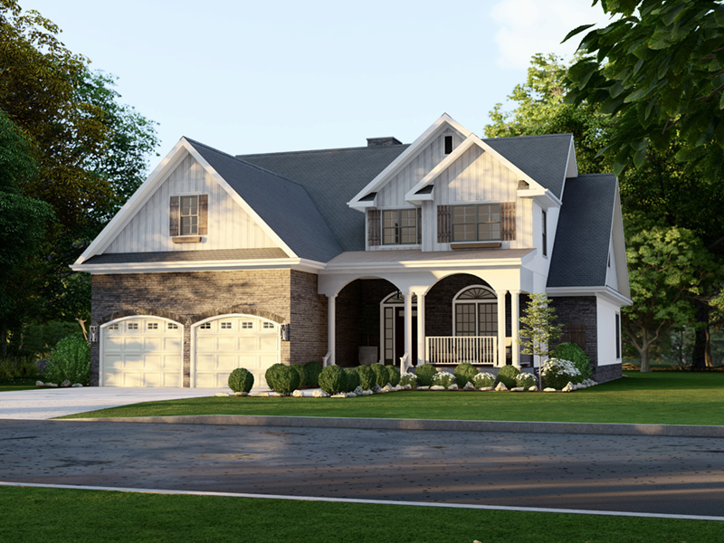 Traditional House Plan Front Photo 04 - Charlevoix Creek Country Home 055D-0215 | House Plans and More