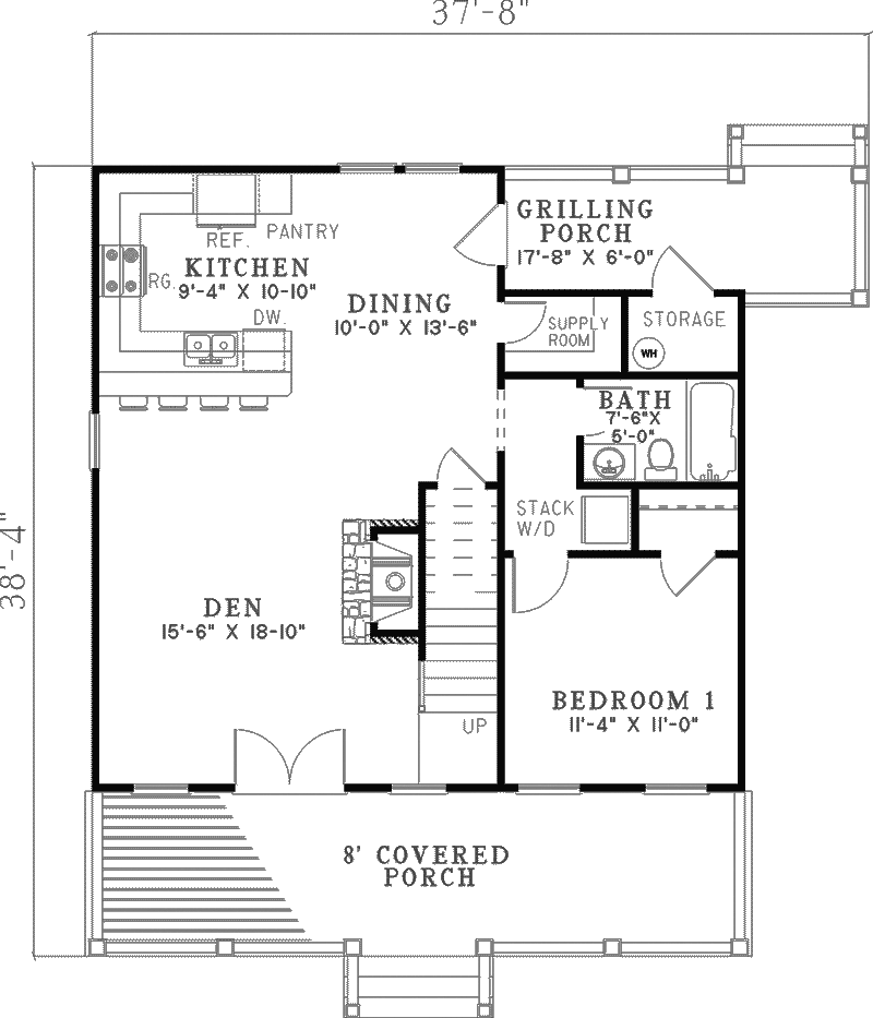 Bungalow Home Plan First Floor 055D-0350