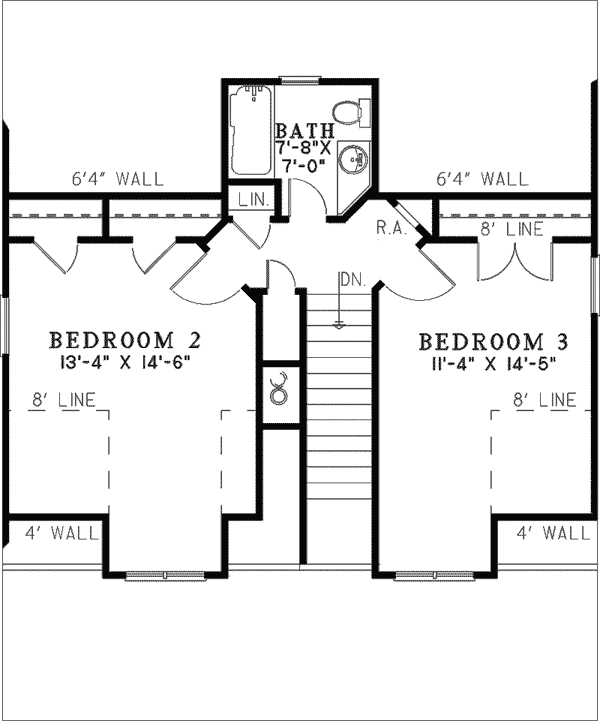 Bungalow Home Plan Second Floor 055D-0350