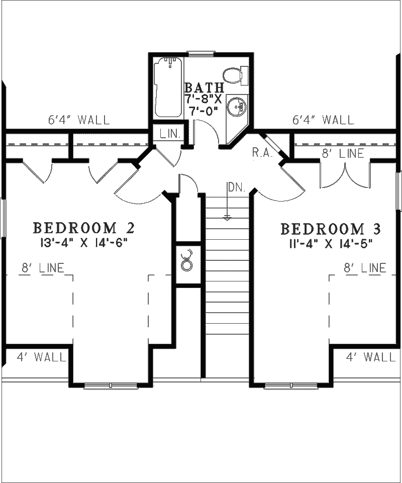 Acadian Home Plan Second Floor 055D-0350