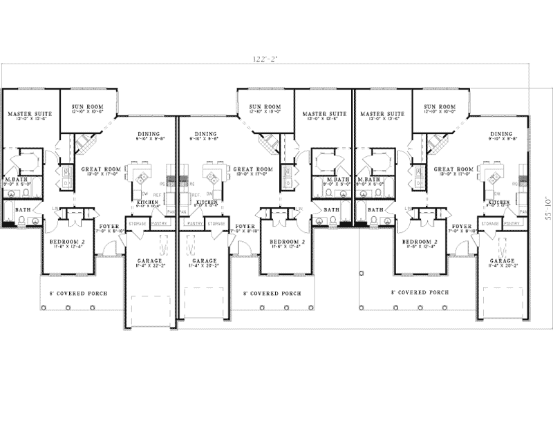 Cambrian Country Triplex Plan 055D-0398 - Search House Plans and More