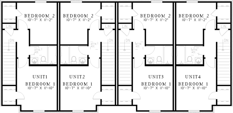 Donoho Place 2-Story Fourplex Plan 055D-0401 - Search House Plans and More