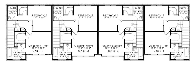 Laboure European Fourplex Home Plan 055D-0404 - Shop House Plans and More