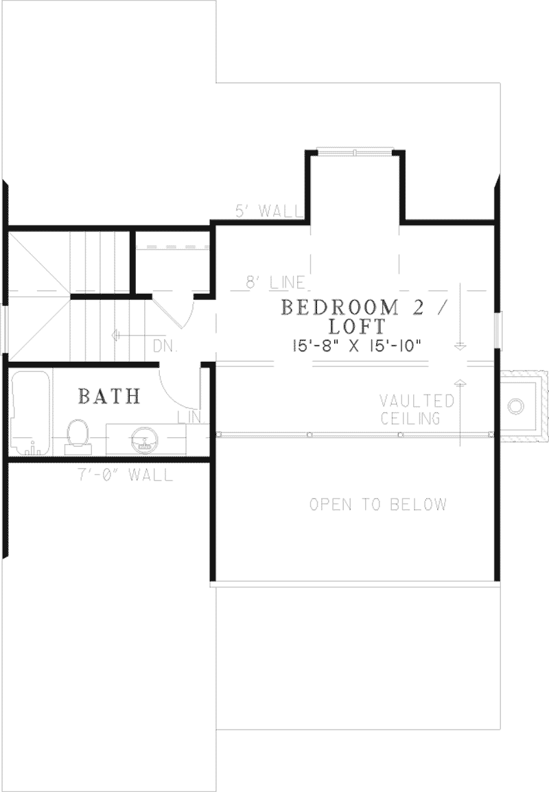 Cabin & Cottage Home Plan Second Floor 055D-0430