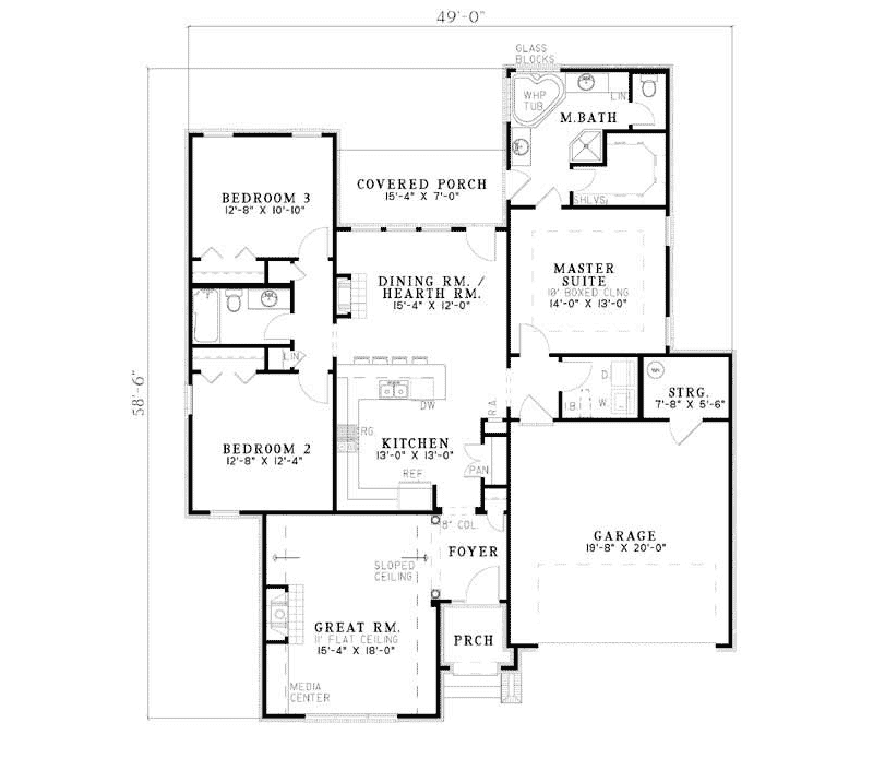 Hays Hill Narrow Lot Ranch Home Plan 055D-0734 - Search House Plans and ...