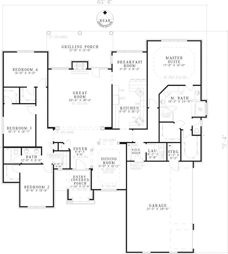 Gilbert Brick Ranch Home Plan 055D-0739 - Search House Plans and More