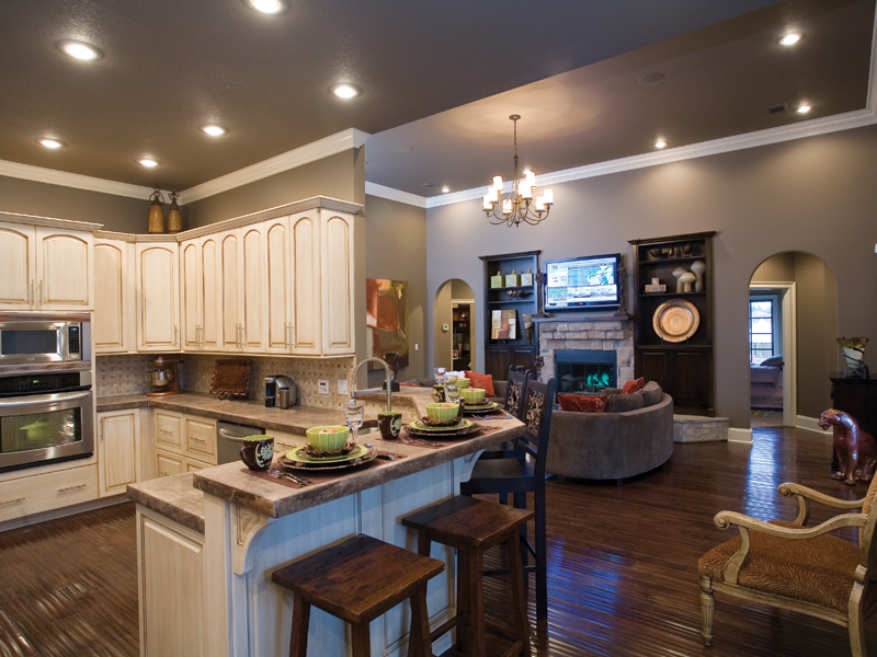 Traditional House Plan Kitchen Photo 03 - Luxury One Story House | Traditional Ranch House