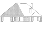 Ranch House Plan Rear Elevation - Luxury One Story House | Traditional Ranch House