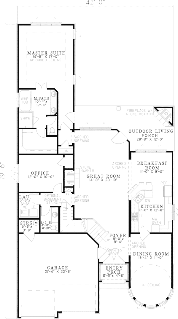 Tudor Home Plan First Floor 055D-0817