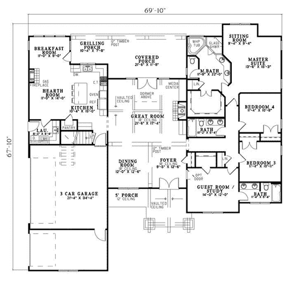 Wilburton Craftsman Ranch Home Plan 055D-0860 | House Plans and More