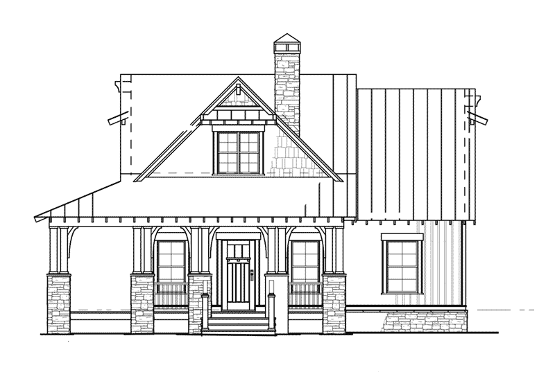 Craftsman House Plan Front Elevation - Silvercrest Craftsman Cabin Home 055D-0891 - Shop House Plans and More