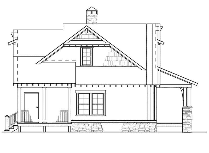 Craftsman House Plan Rear Elevation - Silvercrest Craftsman Cabin Home 055D-0891 | House Plans and More