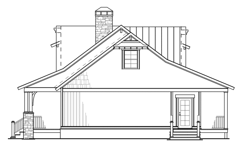 Craftsman House Plan Right Elevation - Silvercrest Craftsman Cabin Home 055D-0891 - Shop House Plans and More