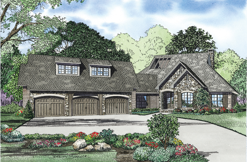 Ranch House Plan Front of Home - Mayshire European Home 055D-0961 - Shop House Plans and More
