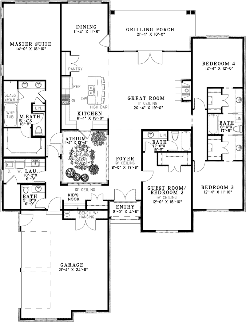 Traditional House Plan First Floor - Layton Circle Ranch Home 055D-0962 - Shop House Plans and More