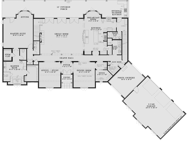 Luxury House Plan First Floor - Harcourt Manor Luxury Home 055D-0968 - Search House Plans and More