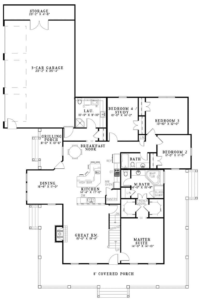 Farmhouse Plan First Floor - Raven Ranch Country Home 055D-0976 - Shop House Plans and More