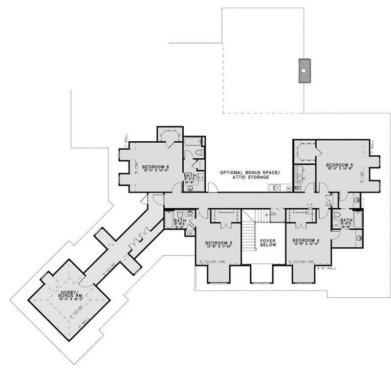 Country Home Plan Second Floor 055D-0983