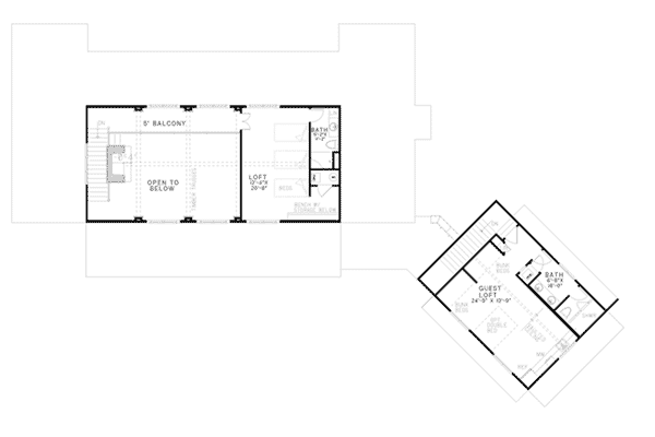 Prairie Style Floor Plan Home Plan Second Floor 055D-0990