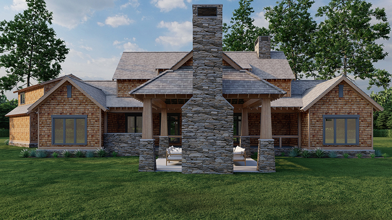 Arts & Crafts House Plan Rear Photo 01 - Casey Grove Craftsman Home 055D-0990 - Search House Plans and More