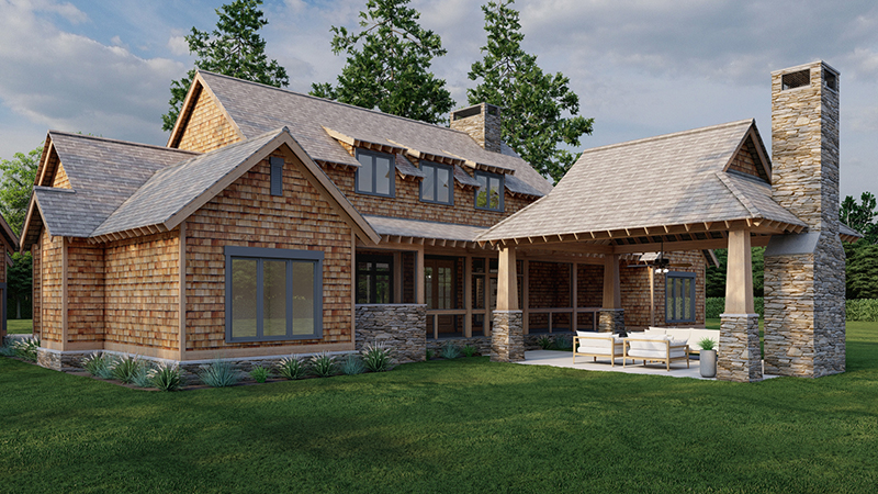 Farmhouse Plan Rear Photo 02 - Casey Grove Craftsman Home 055D-0990 - Search House Plans and More