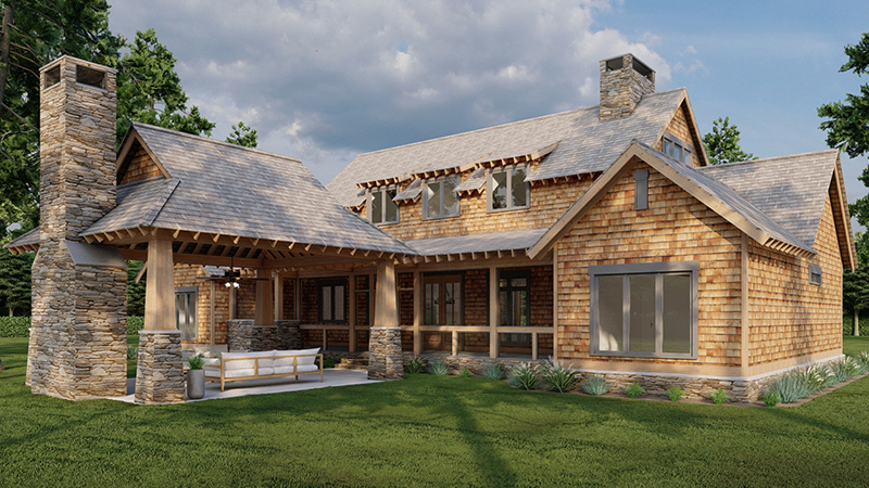 Farmhouse Plan Rear Photo 04 - Casey Grove Craftsman Home 055D-0990 - Search House Plans and More