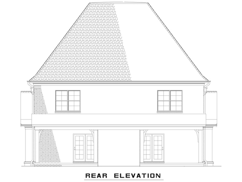 Traditional House Plan Rear Photo 01 - Osperey Way Duplex Home 055D-1014 - Shop House Plans and More