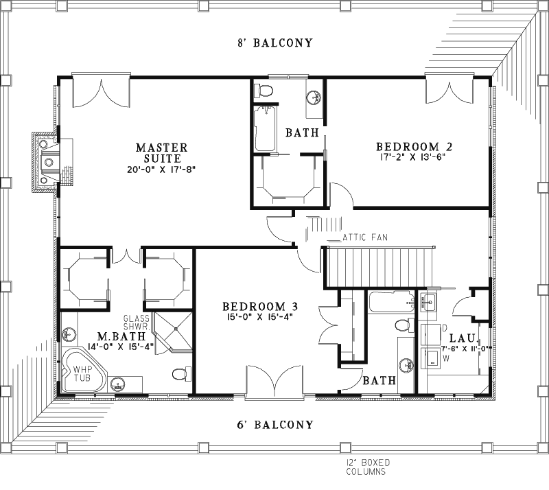 Lowcountry Home Plan Second Floor 055D-1079
