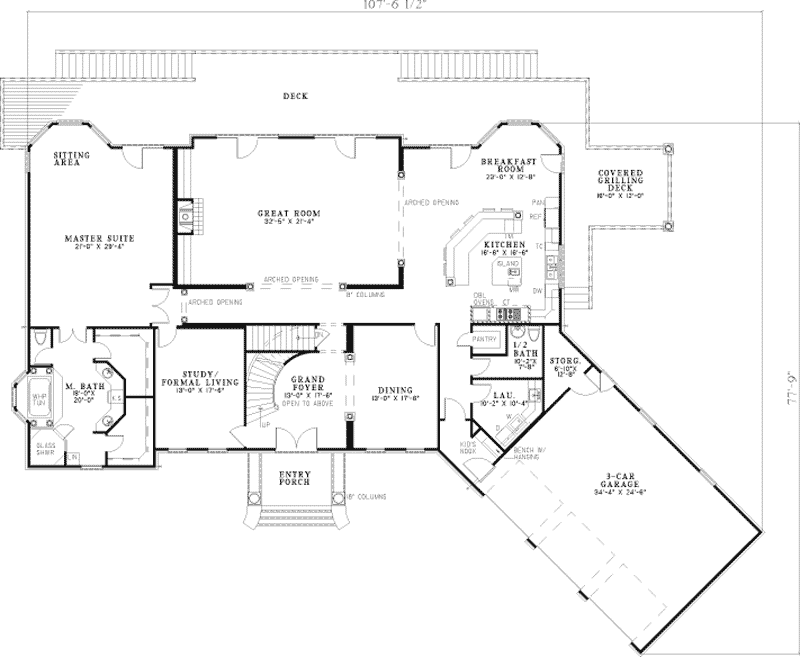 Cherry Grove Luxury Home Plan 055S-0037 - Search House Plans and More