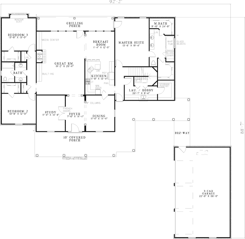 Bellevue Place Craftsman Home Plan 055S 0039 Search House Plans And More