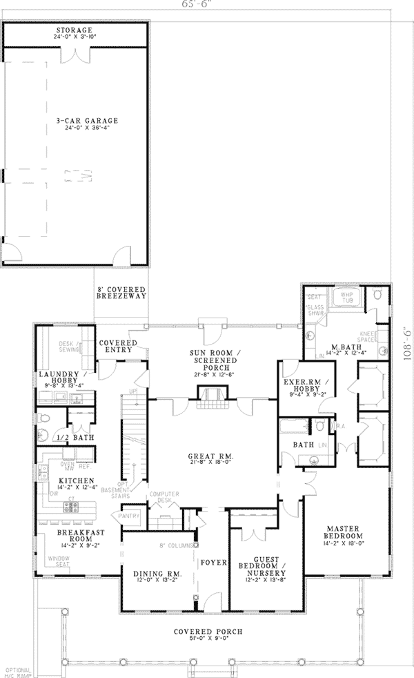 Mendell Plantation Home Plan 055S0053 House Plans and More