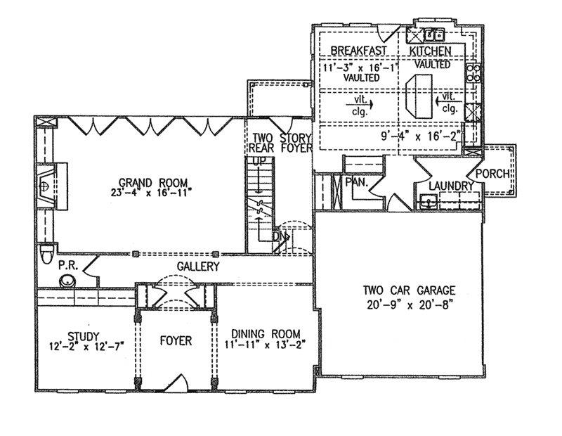 Traditional Home Plan First Floor 056D-0119