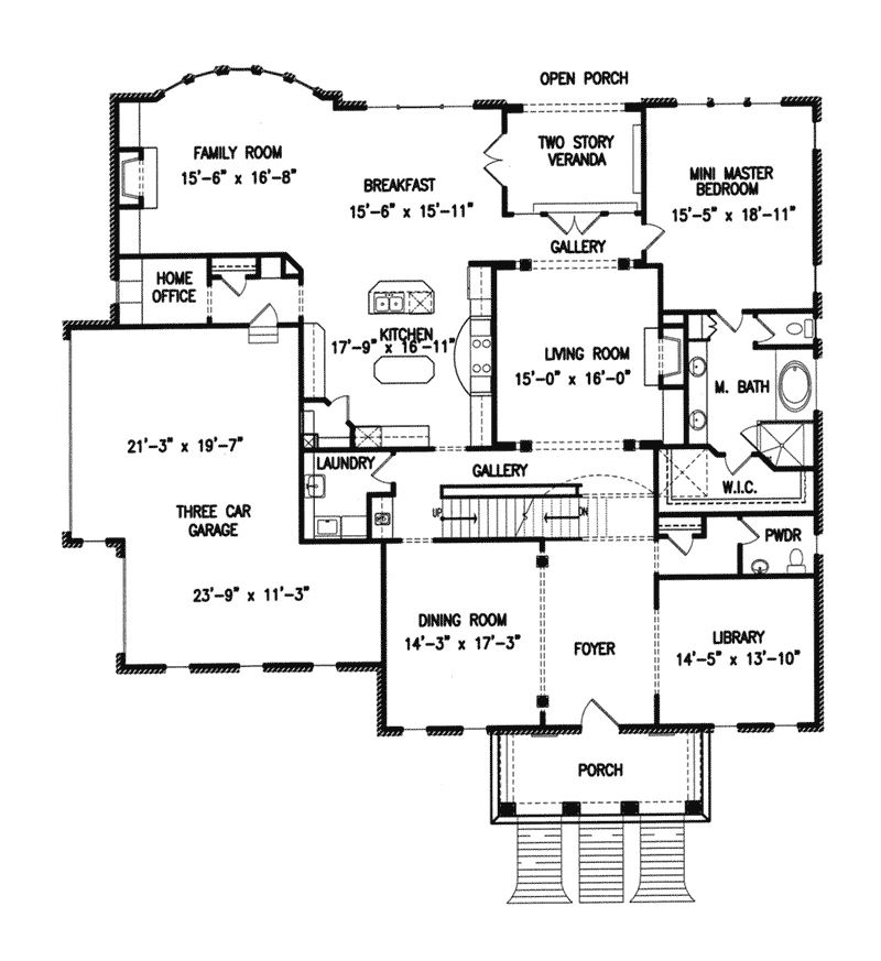 Georgian Home Plan First Floor 056S-0016