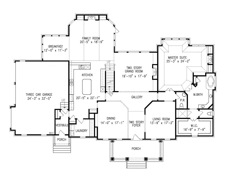 Georgian House Plan First Floor - 056S-0022 - Shop House Plans and More