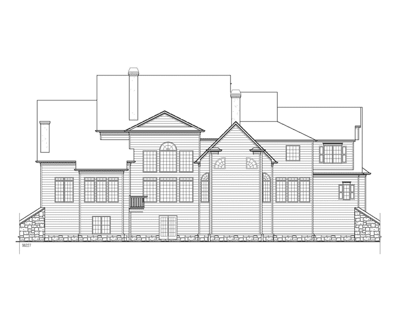 Georgian House Plan Rear Elevation - 056S-0022 - Shop House Plans and More