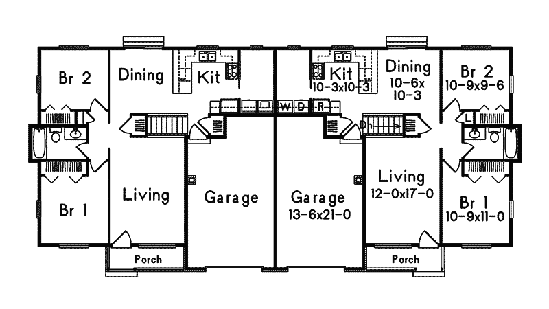 Country Home Plan First Floor 057D-0001