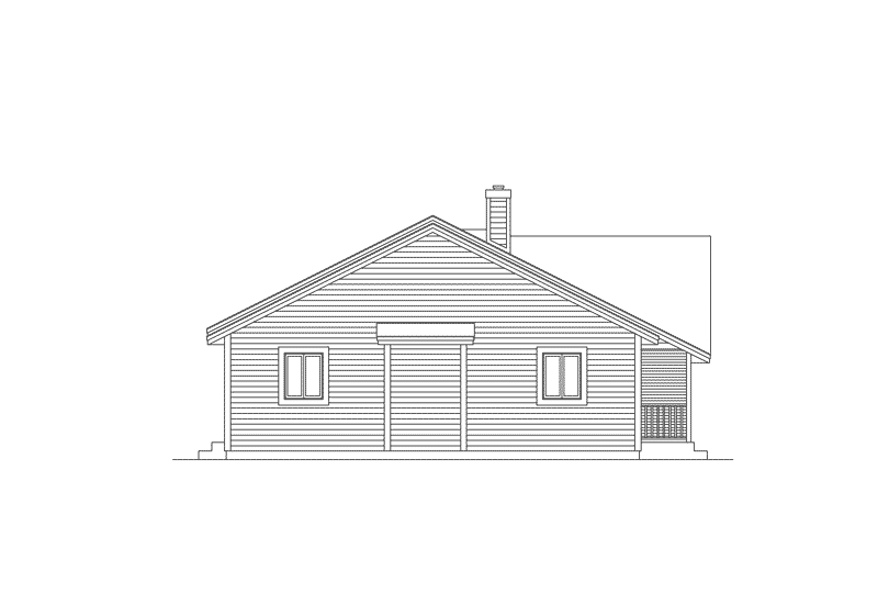Ranch House Plan Left Elevation - Meadowlane Duplex Home 057D-0001 | House Plans and More